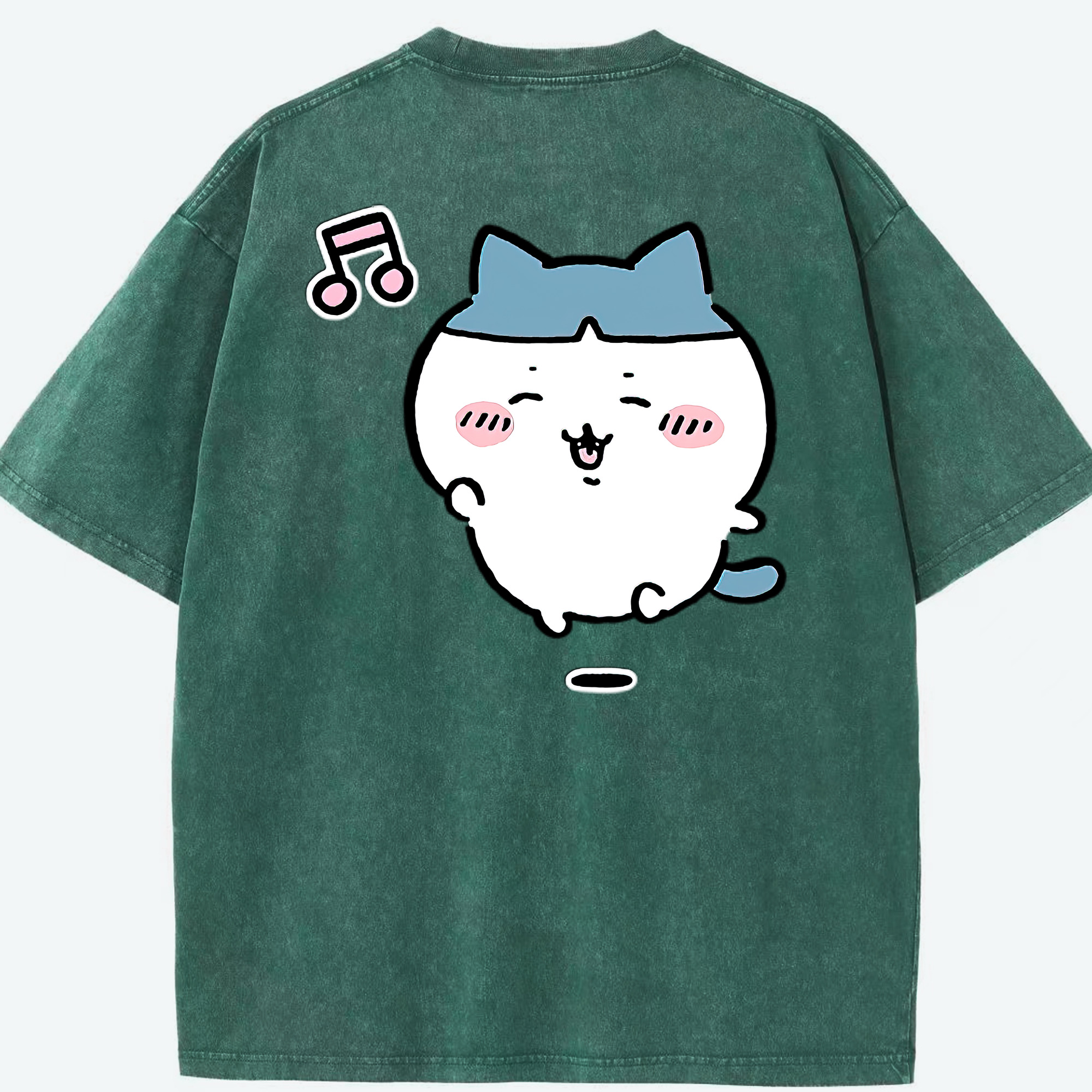 （画像用） ちいかわ ハチワレ Chii-kawa hachiware 綿100% ヴィンテージ風 半袖Tシャツ（背面プリント）